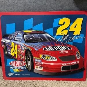 Jeff Gordon #24 metal sign with Red and Blue Accents